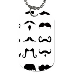 Mustache Man Black Hair Style Dog Tag (two Sides)