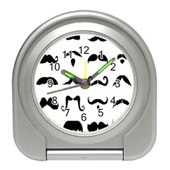 Mustache Man Black Hair Style Travel Alarm Clocks by Mariart