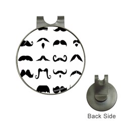 Mustache Man Black Hair Style Hat Clips With Golf Markers by Mariart