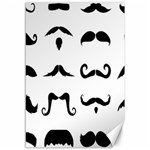 Mustache Man Black Hair Style Canvas 12  x 18   11.88 x17.36  Canvas - 1