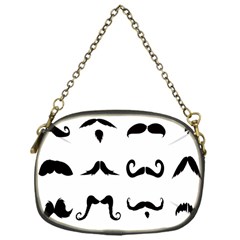 Mustache Man Black Hair Style Chain Purses (one Side) 