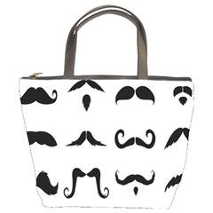 Mustache Man Black Hair Style Bucket Bags