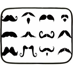 Mustache Man Black Hair Style Fleece Blanket (mini) by Mariart