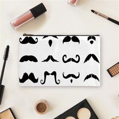 Mustache Man Black Hair Style Cosmetic Bag (medium)  by Mariart