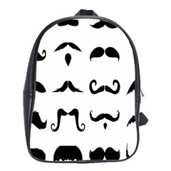 Mustache Man Black Hair Style School Bags(large)  by Mariart