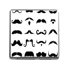 Mustache Man Black Hair Style Memory Card Reader (square) by Mariart