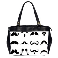 Mustache Man Black Hair Style Office Handbags (2 Sides)  by Mariart