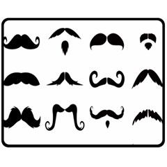 Mustache Man Black Hair Style Fleece Blanket (medium)  by Mariart