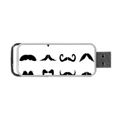 Mustache Man Black Hair Style Portable Usb Flash (one Side) by Mariart