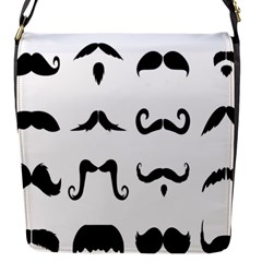 Mustache Man Black Hair Style Flap Messenger Bag (s) by Mariart