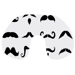 Mustache Man Black Hair Style Travel Neck Pillows by Mariart