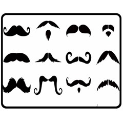 Mustache Man Black Hair Style Double Sided Fleece Blanket (medium) 