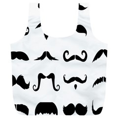 Mustache Man Black Hair Style Full Print Recycle Bags (l)  by Mariart