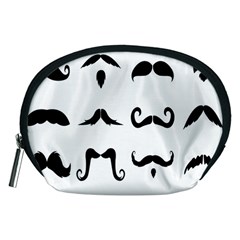 Mustache Man Black Hair Style Accessory Pouches (medium)  by Mariart