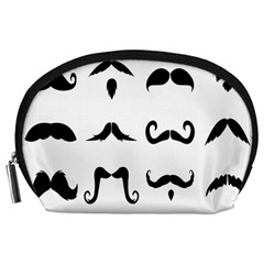 Mustache Man Black Hair Style Accessory Pouches (large)  by Mariart