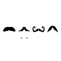 Mustache Man Black Hair Style Satin Scarf (oblong)