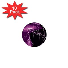 Lightning Pink Sky Rain Purple Light 1  Mini Buttons (10 Pack)  by Mariart