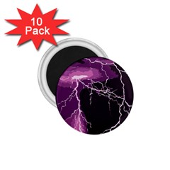 Lightning Pink Sky Rain Purple Light 1 75  Magnets (10 Pack) 