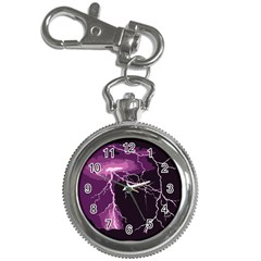 Lightning Pink Sky Rain Purple Light Key Chain Watches by Mariart