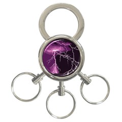 Lightning Pink Sky Rain Purple Light 3-ring Key Chains by Mariart