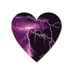 Lightning Pink Sky Rain Purple Light Heart Magnet by Mariart