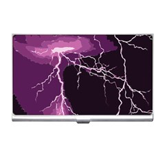 Lightning Pink Sky Rain Purple Light Business Card Holders by Mariart