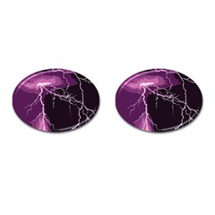 Lightning Pink Sky Rain Purple Light Cufflinks (oval) by Mariart