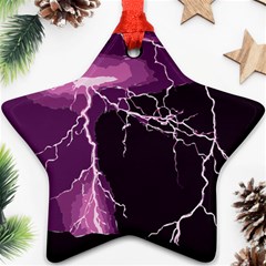 Lightning Pink Sky Rain Purple Light Star Ornament (two Sides) by Mariart