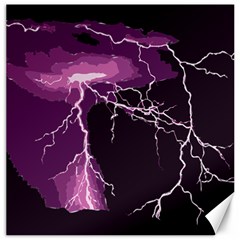 Lightning Pink Sky Rain Purple Light Canvas 16  X 16   by Mariart