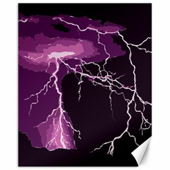 Lightning Pink Sky Rain Purple Light Canvas 16  X 20  