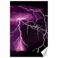 Lightning Pink Sky Rain Purple Light Canvas 20  X 30   by Mariart