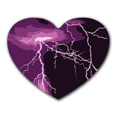 Lightning Pink Sky Rain Purple Light Heart Mousepads by Mariart