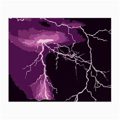 Lightning Pink Sky Rain Purple Light Small Glasses Cloth (2-side) by Mariart