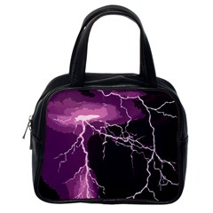 Lightning Pink Sky Rain Purple Light Classic Handbags (one Side) by Mariart