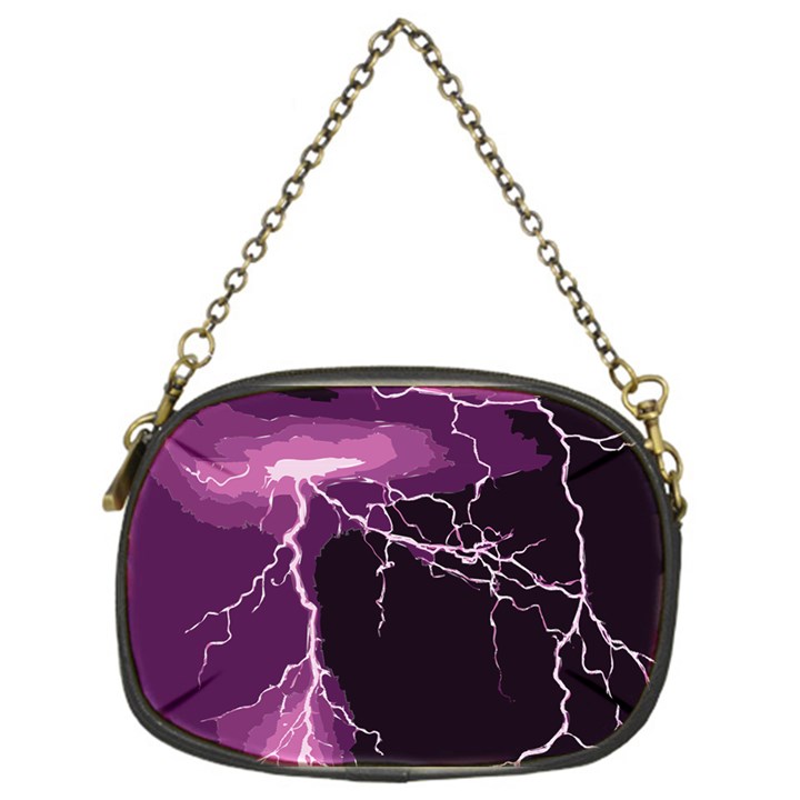 Lightning Pink Sky Rain Purple Light Chain Purses (One Side) 