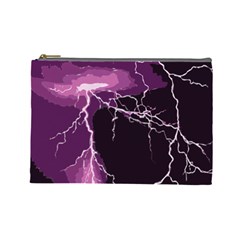 Lightning Pink Sky Rain Purple Light Cosmetic Bag (large)  by Mariart