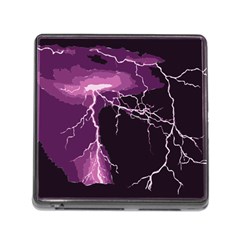 Lightning Pink Sky Rain Purple Light Memory Card Reader (square) by Mariart