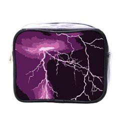 Lightning Pink Sky Rain Purple Light Mini Toiletries Bags by Mariart