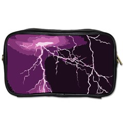 Lightning Pink Sky Rain Purple Light Toiletries Bags by Mariart