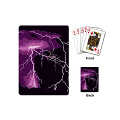 Lightning Pink Sky Rain Purple Light Playing Cards (mini)  by Mariart