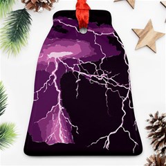 Lightning Pink Sky Rain Purple Light Bell Ornament (two Sides)