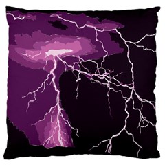 Lightning Pink Sky Rain Purple Light Large Cushion Case (two Sides) by Mariart