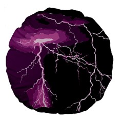 Lightning Pink Sky Rain Purple Light Large 18  Premium Round Cushions by Mariart