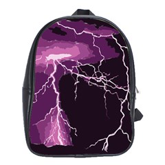 Lightning Pink Sky Rain Purple Light School Bags (xl)  by Mariart