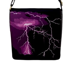 Lightning Pink Sky Rain Purple Light Flap Messenger Bag (l)  by Mariart