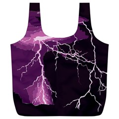 Lightning Pink Sky Rain Purple Light Full Print Recycle Bags (l)  by Mariart