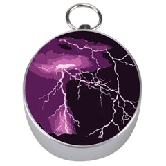 Lightning Pink Sky Rain Purple Light Silver Compasses by Mariart