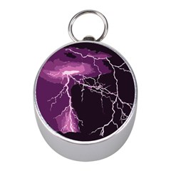 Lightning Pink Sky Rain Purple Light Mini Silver Compasses by Mariart