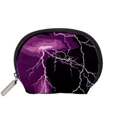 Lightning Pink Sky Rain Purple Light Accessory Pouches (small)  by Mariart