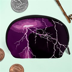 Lightning Pink Sky Rain Purple Light Accessory Pouches (large)  by Mariart